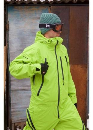 Зручний і яскравий зелений комбінезон чоловічий для сноубордингу4 фото