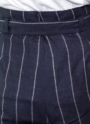 Льняные женские шорты в полоску vil'ni малага темно-синий 443 фото