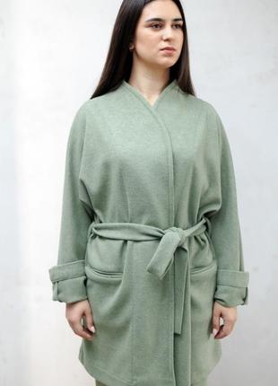 Кардиган шерстяной женский vil'ni филадельфия зеленый 64