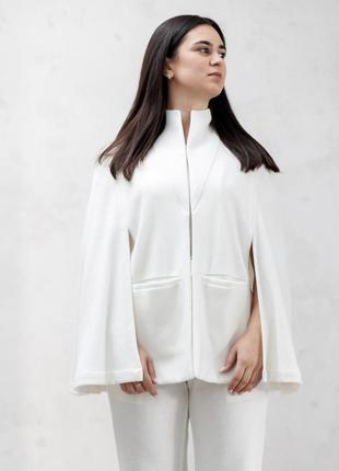 Свитер-кейп шерстяной женский vil'ni марибо молочный 64