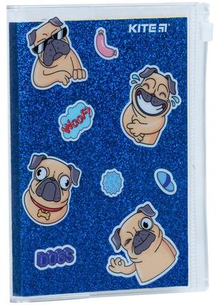 Блокнот kite blue dogs k22-462-4, 80 аркушів, клітинка, силіконова обкладинка2 фото