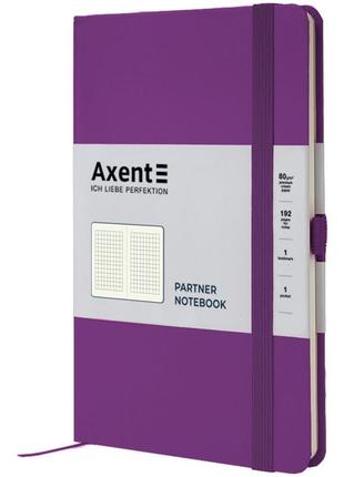 Книга записная axent partner 8201-17-a, 125x195 мм, 96 листов, клетка, пурпурная