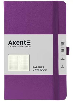 Книга записная axent partner 8201-17-a, 125x195 мм, 96 листов, клетка, пурпурная2 фото