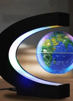 Нічник глобус левітуючий globe magnetic з led підсвічуванням синій5 фото