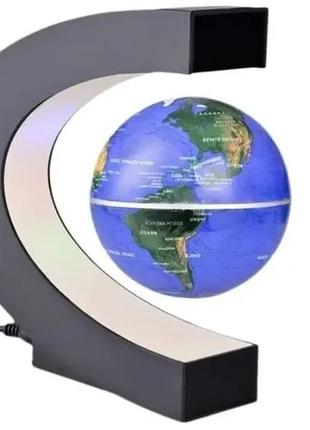 Нічник глобус левітуючий globe magnetic з led підсвічуванням синій