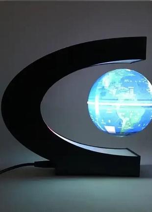 Нічник глобус левітуючий globe magnetic з led підсвічуванням синій6 фото