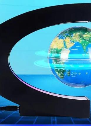 Нічник глобус левітуючий globe magnetic з led підсвічуванням синій7 фото