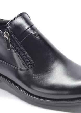Мужские демисезонные кожаные ботинки черные л - шик 51