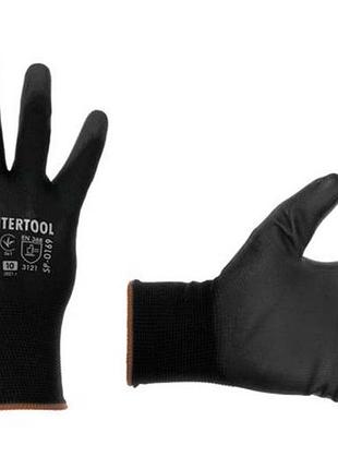 Рукавичка intertool — поліуретанова чорна 9" 12 шт.