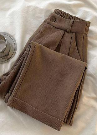 Жіночі теплі вельветові штани з закотом розміри 42-486 фото