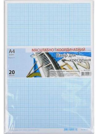 Бумага масштабно-координатная а4 "графика" 20 листов, в п/п пакете