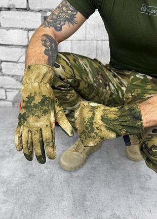 Зимові рукавички sofshell green з карабіном вт6609