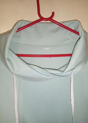 Натуральная,трикотажная блузка с "воротом" и шнурком,мега батал4 фото