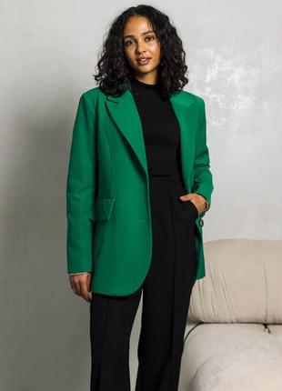 Стильный классический удлиненный пиджак свободного кроя 42-52 размеры разные цвета зелений
