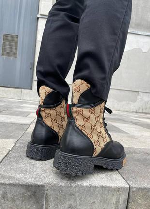 Черевики теплі хутро у стилі gucci boots fur3 фото