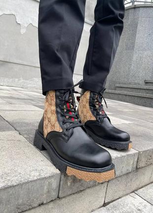Черевики теплі хутро у стилі gucci boots fur4 фото