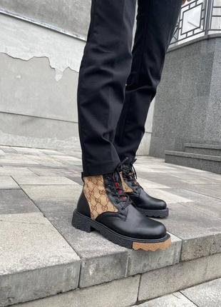 Черевики теплі хутро у стилі gucci boots fur2 фото