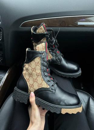 Черевики теплі хутро у стилі gucci boots fur6 фото