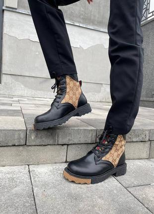Черевики теплі хутро у стилі gucci boots fur
