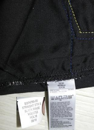 Gap denim 32х36 мужские джинсы классика прямые straight black rinse str s черные7 фото