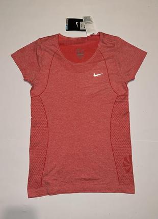 Футболка nike dri fit seamless knit tee t-shirt running pink1 фото