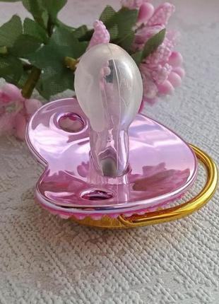 Дитяча соска пустушка зі стразами та бусинами, детская соска 0+,6+,12+