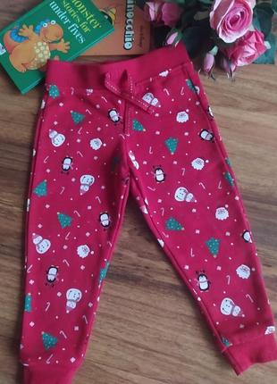 Теплые с начесом штаны, брюки,джоггеры primark на 1-1,5 года.