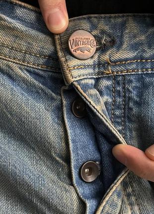 Jack jones vintage denim джинси оригінал нові зістарені цікаві потерті унікальні стильні kurt cobain style гранж широкі вільні regular fit6 фото