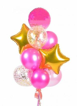 Набір повітряних кульок рожеві зорі1 фото