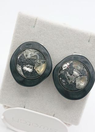 Винтажные серьги клипсы с маркуванями made in italy шикарные