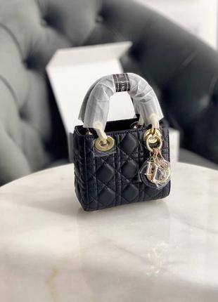 Шикарна шкіряна сумочка в стилі dior lady micro2 фото