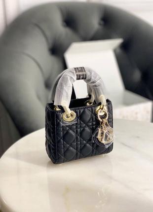 Шикарна шкіряна сумочка в стилі dior lady micro7 фото