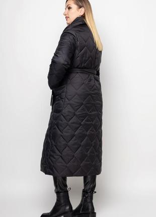 Длинный стеганый плащ куртка пальто3 фото