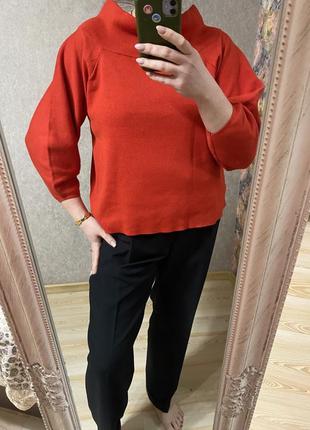 Стильный нарядный модный красный джемпер 50-54 р1 фото