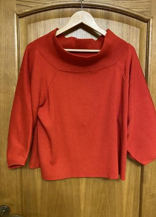 Стильный нарядный модный красный джемпер 50-54 р7 фото