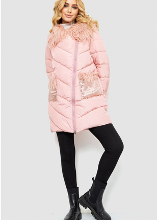 Куртка жіноча однотонна, колір рожевий, 235r5068