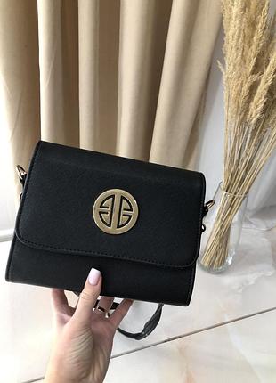 Черная сумочка 👝 каркасная сумка
