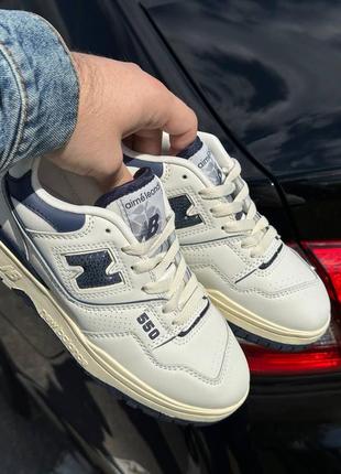 Кроссовки nb 550 grey navy blue2 фото