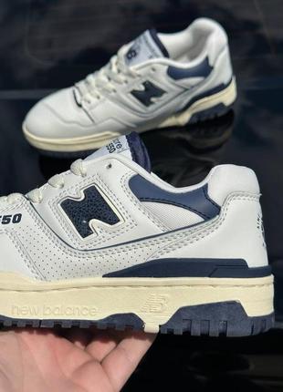 Кроссовки nb 550 grey navy blue8 фото