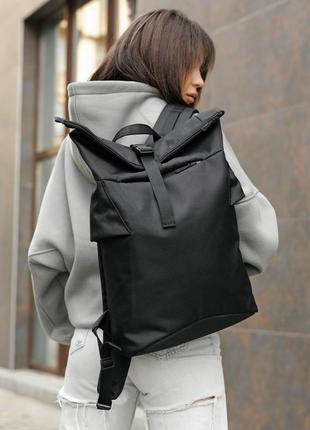 Женский рюкзак ролл sambag rolltop kzn черный тканый7 фото