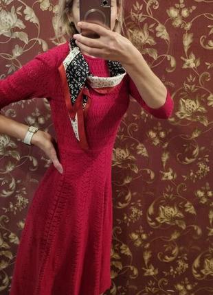 Трикотажна мереживна сукня boden шовковий шарф у подарунок7 фото