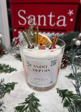 Дизайнерська свічка від 3 candle depths з натуральними прянощами та деревʼяним гнотом, свічка ручної роботи