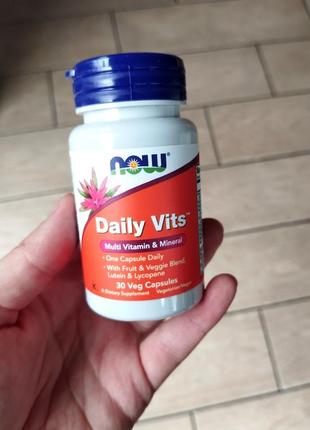 Daily vits, мультивітаміни і мікроелементи, 30 рослинних капсул