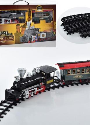 Дитяча залізниця, довжина колії 420см, локомотив, вагон, звук, світло, дим, yy-125en