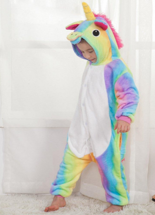 Пижама кигуруми радужный единорог для детей и взрослых. кегуруми слип кенгуруми кингуруми комбинезо2 фото