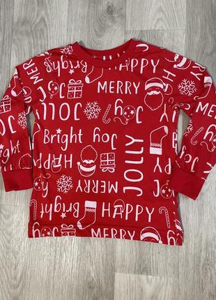 Новогодняя кофточка ( лонгслив ) 2-4 года