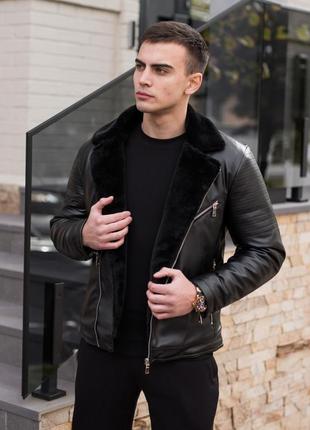 Куртка pobedov winter jacket v6 black, черная кожаная куртка3 фото