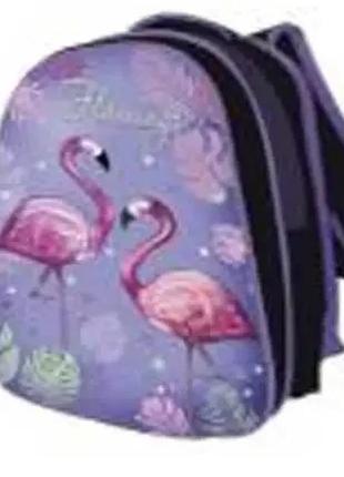 Детский рюкзак фламинго, твердая спинка с мягкими нашивками, 13753