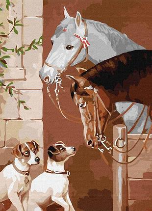 Набор для росписи по номерам "встреча в конюшне" 40х50см, кно4361