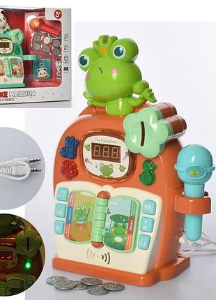 Гра караоке-машина 32 см, мікрофон, монетки, звук-російська, світло, 2 види, 177-21-22